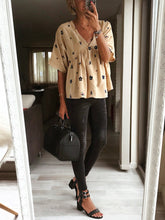 Load image into Gallery viewer, Casual Printed V-Neck Top