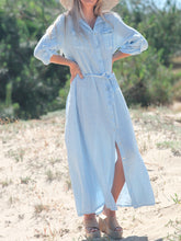 Load image into Gallery viewer, Shirt Collar Solid Color Comfortable Dress