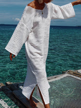 Load image into Gallery viewer, Long Sleeve Round Neck Solid Color Casual Dress