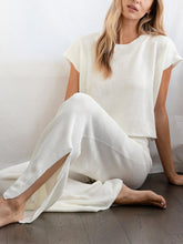 Load image into Gallery viewer, Simple Casual Loose Short Sleeve Top Pants Knitted Suit