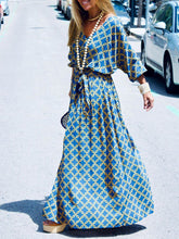 Load image into Gallery viewer, Vintage Elegant V-Neck Maxi Dress