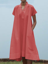 Load image into Gallery viewer, Simple Casual Loose V Neck Dress