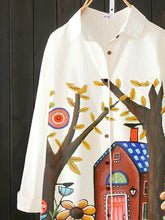 Load image into Gallery viewer, Long Sleeve Pastoral Leaves Shirts & Tops