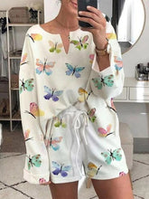 Load image into Gallery viewer, Simple Casual Loose Top Pants Romantic Idyllic Butterfly Suit