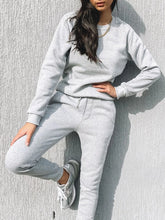 Load image into Gallery viewer, Casual Loose Solid Color Round Neck Two-piece Suit