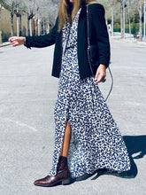 Load image into Gallery viewer, Retro Elegant V Neck Leopard Print Maxi Dress