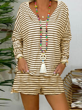 Load image into Gallery viewer, Striped Hooded Long Sleeve Suit