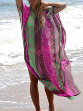 Load image into Gallery viewer, Casual Chiffon Print Short Sleeve Plus Size Maxi Dress