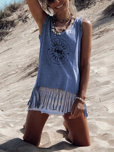 Load image into Gallery viewer, Printed Tassel Sleeveless T-Shirt