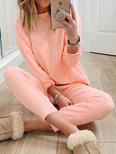 Load image into Gallery viewer, Casual Loose Round Neck Long Sleeve Top Two-piece Suit