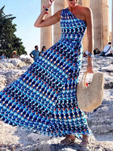 Load image into Gallery viewer, Fashion Floral Printed One Shoulder Maxi Dress
