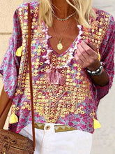Load image into Gallery viewer, Bohemian Loose Casual V-Neck Top