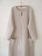 Load image into Gallery viewer, Pure Color Round Neck Long Sleeve Loose Casual Dress