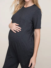 Load image into Gallery viewer, Round Neck Short Sleeve Solid Maternity Jumpsuit