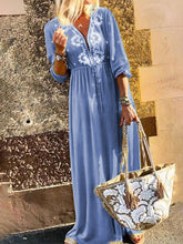 Load image into Gallery viewer, Fashionable Casual V-neck Bohemian Print Dress