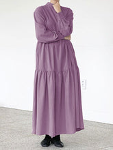 Load image into Gallery viewer, Solid Color Loose Fashion Stitching Long Sleeve Dress