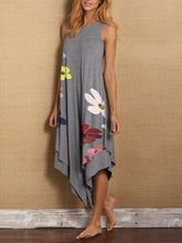 Load image into Gallery viewer, Casual Loose Round Neck Short Sleeve Irregular Romantic Floral Dress