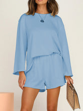 Load image into Gallery viewer, Casual Loose Solid Color Round Neck Long Sleeve Two-piece Suit