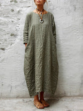 Load image into Gallery viewer, Fashion Long Sleeve Round Neck Solid Color Casual Dress