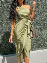 Load image into Gallery viewer, One-shoulder Slim Bag Hip Casual Dress
