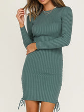 Load image into Gallery viewer, Sexy Solid Color Round Neck Long Sleeve Dress