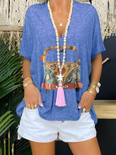 Load image into Gallery viewer, Loose Print V-Neck Top