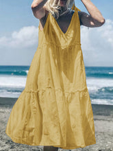 Load image into Gallery viewer, Casual Cotton V Neck Dresses