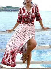 Load image into Gallery viewer, V-Neck Printed Bohemian Dress