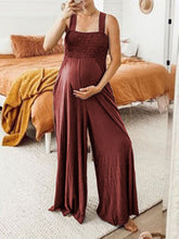 Load image into Gallery viewer, Maternity Pure Color Sleeveless Chest Wrap Loose Long Jumpsuit