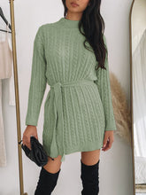 Load image into Gallery viewer, Casual Solid Color Round Neck Wool Dress