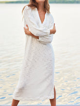 Load image into Gallery viewer, V-neck Solid Color Casual Maxi Dress