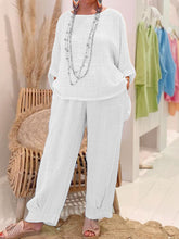 Load image into Gallery viewer, Simple Long Sleeve Top Pocket Trouser Suit for Women