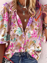Load image into Gallery viewer, Bohemian Simple Casual Loose Floral Shirt
