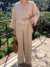 Load image into Gallery viewer, Solid Color V-Neck Long Sleeve Casual Suit