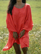 Load image into Gallery viewer, Loose Round Neck Solid Casual Dress