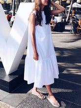 Load image into Gallery viewer, Solid Color Sleeveless Round Neck Casual Dress
