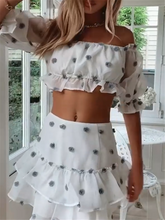 Load image into Gallery viewer, One-line Collar Fashion Mesh Suit