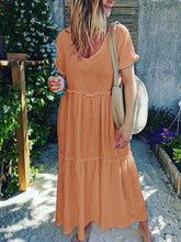 Load image into Gallery viewer, Simple Casual Short Sleeve Maxi Dress