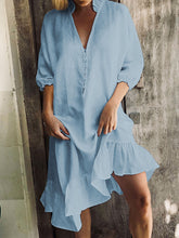 Load image into Gallery viewer, Simple Casual Loose V-Neck Dress