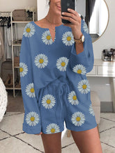 Load image into Gallery viewer, Casual Wild Chrysanthemum Print Two-piece Set