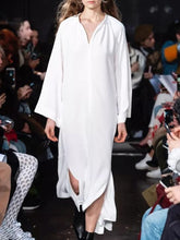 Load image into Gallery viewer, Casual Loose Solid Color V-neck Long Sleeve Dress