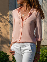 Load image into Gallery viewer, Pure Color Casual Tops Button Up Thin Shirt