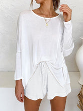 Load image into Gallery viewer, Casual Loose Simple Shirt Shorts Knitted Suit