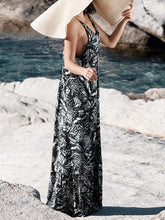 Load image into Gallery viewer, Sexy V-neck Halter Sling Print Maxi Dress