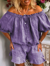 Load image into Gallery viewer, Casual Loose Short Sleeve Shirt Shorts Suit