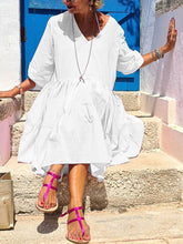 Load image into Gallery viewer, Pure Color V-Neck Casual Dress