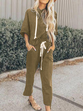 Load image into Gallery viewer, Casual Loose Hooded Top Two-piece Suit