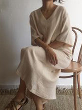 Load image into Gallery viewer, Casual Fashion V-neck Solid Color Dress