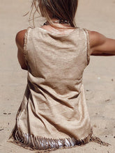 Load image into Gallery viewer, Printed Tassel Sleeveless T-Shirt