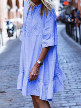 Load image into Gallery viewer, Half Sleeve Solid Crew Neck Casual Dresses